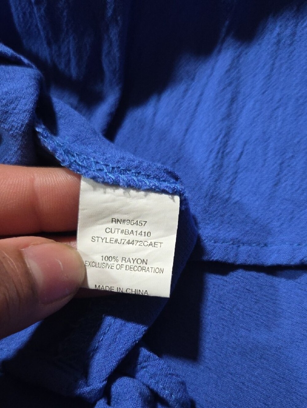 Love on a Hanger Royal Blue Embroidered High Neck Halter Tank Top Size Small - Picture 5 of 6